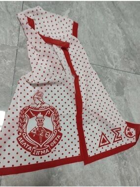 Delta Sigma Theta Red and White Polka Dot Scarf